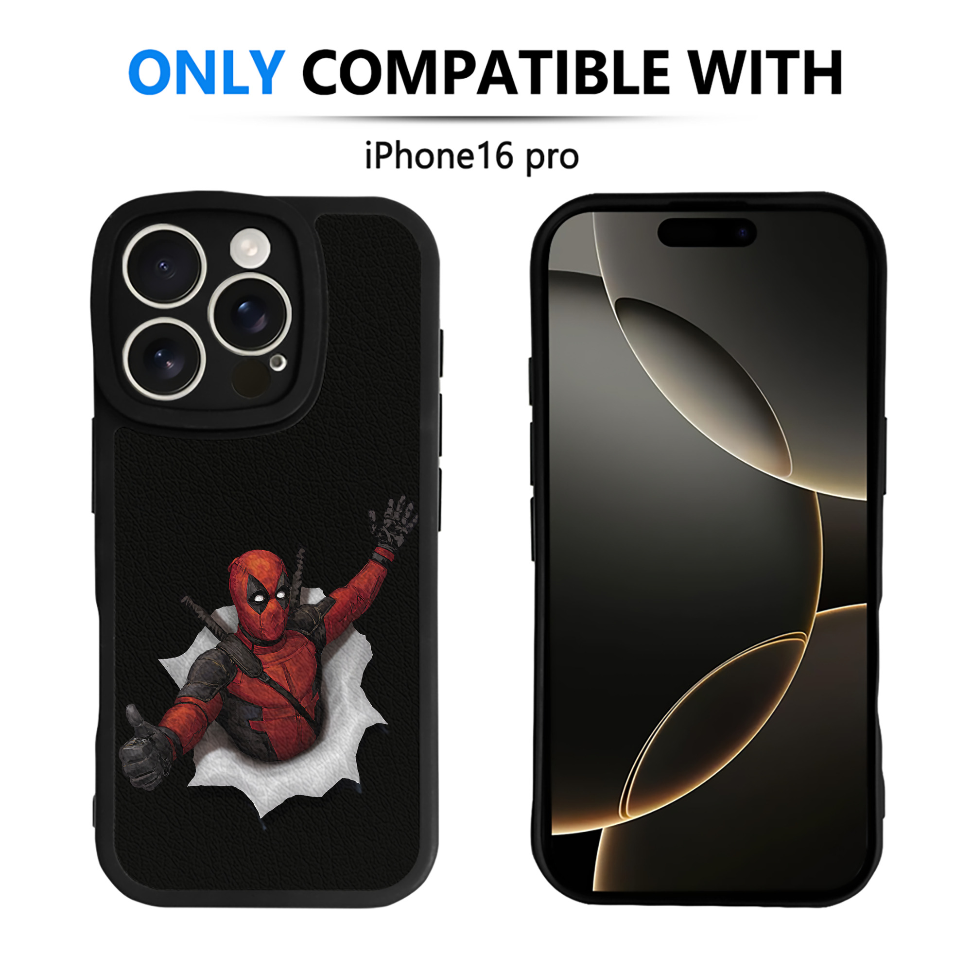 （画像用） Deadpool デッドプール 【iPhone 16シリーズ対応】シリコンスマホケース（レザー調） 材質：シリコン